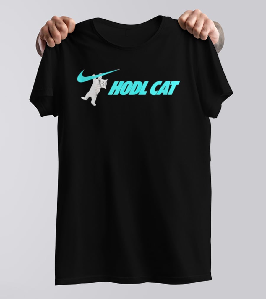 Hodl Cat Crypto Bitcoin Investing Kitten With Iconic Swoosh T-Shirt