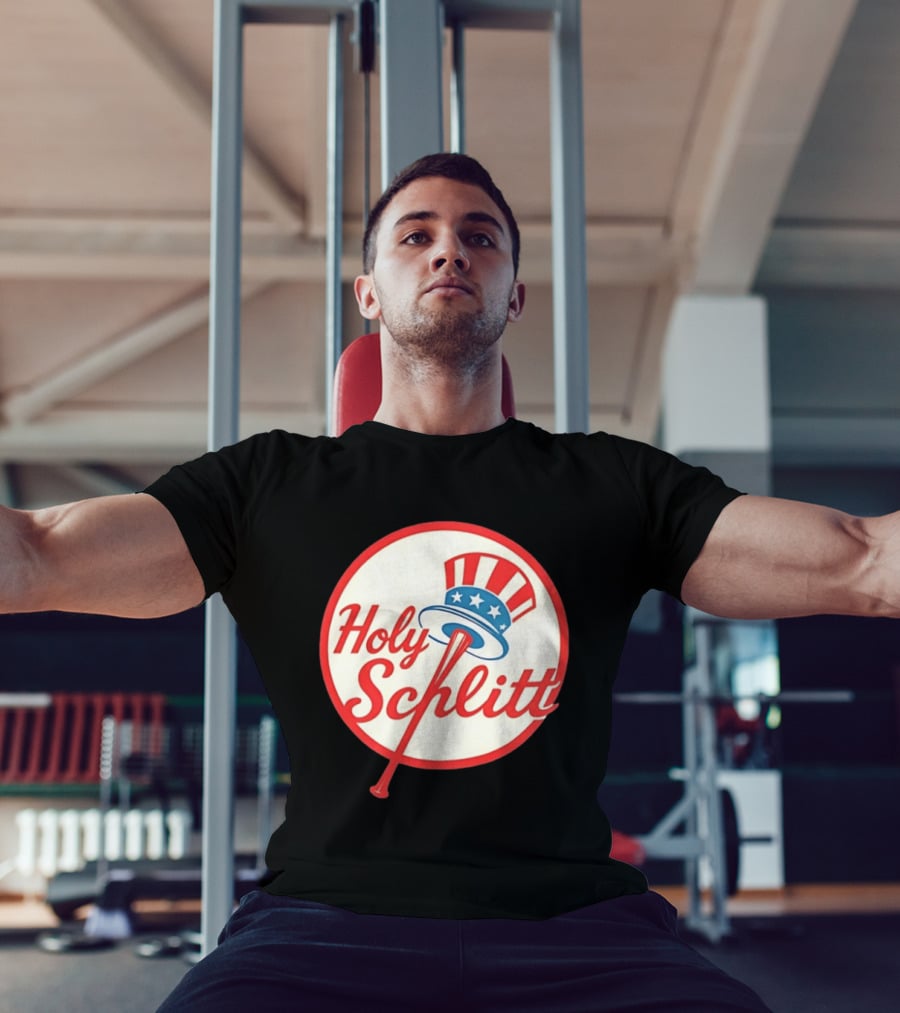 Holy Schlitt Uncle Sam Hat Patriotic Baseball T-Shirt