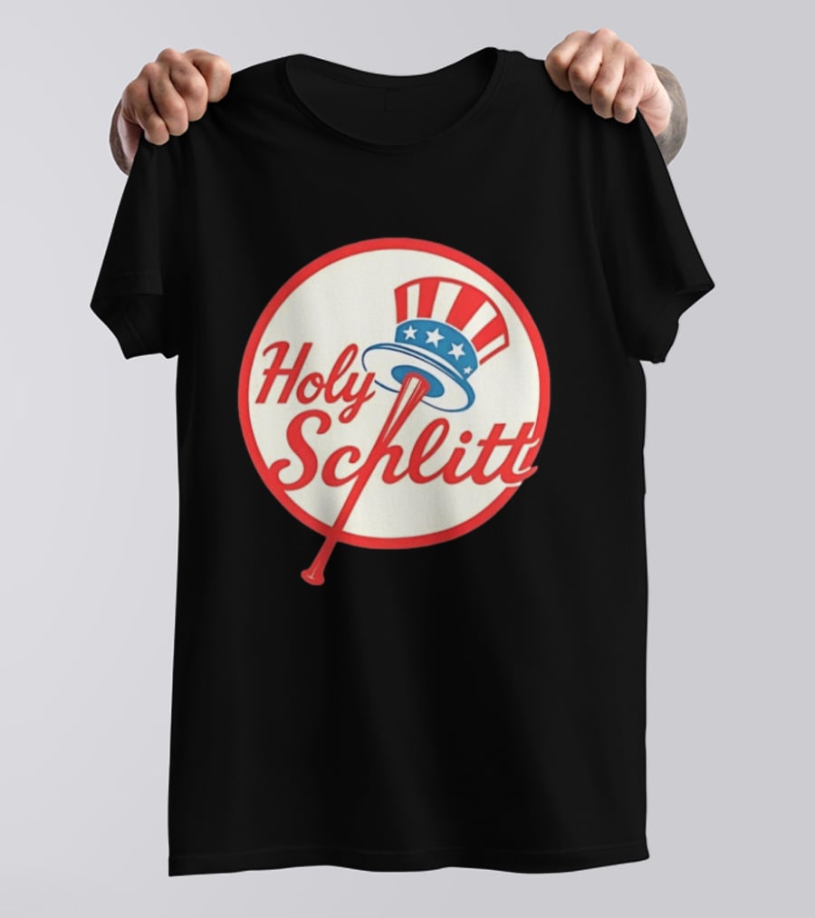 Holy Schlitt Uncle Sam Hat Patriotic Baseball T-Shirt
