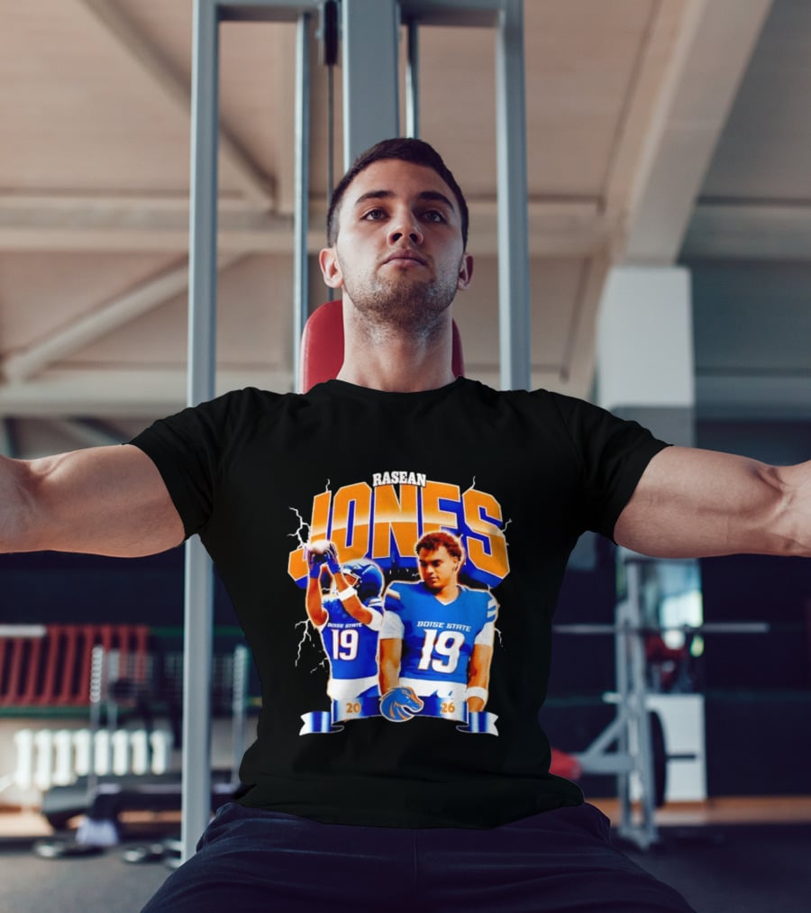 Rasean Jones Boise State Football 2026 Electric Blue Broncos T-Shirt