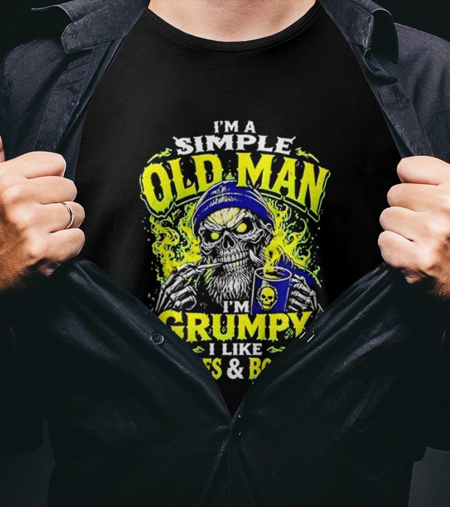 I'm A Simple Old Man Grumpy I Like Doobies And Boobies T-Shirt