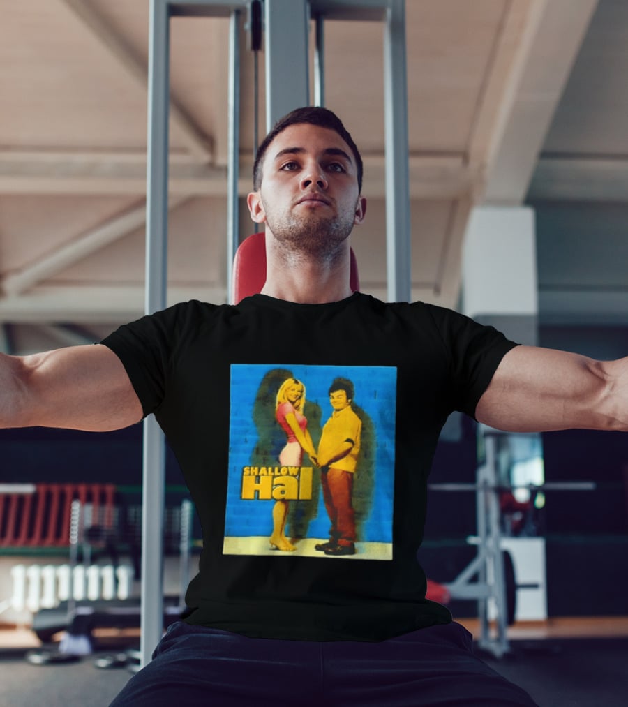 Shallow Hal Jack Black Gwyneth Paltrow Movie Blue Brick Wall T-Shirt