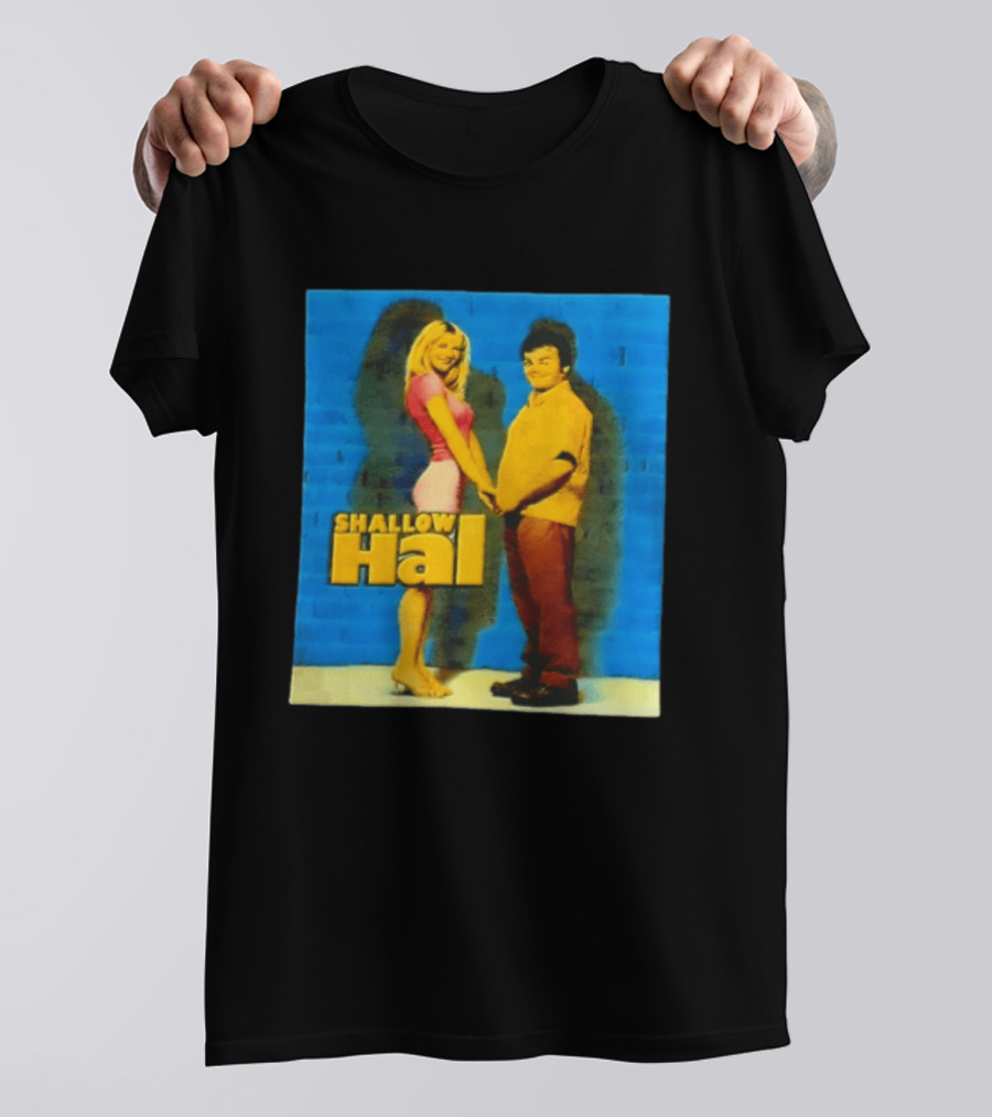 Shallow Hal Jack Black Gwyneth Paltrow Movie Blue Brick Wall T-Shirt