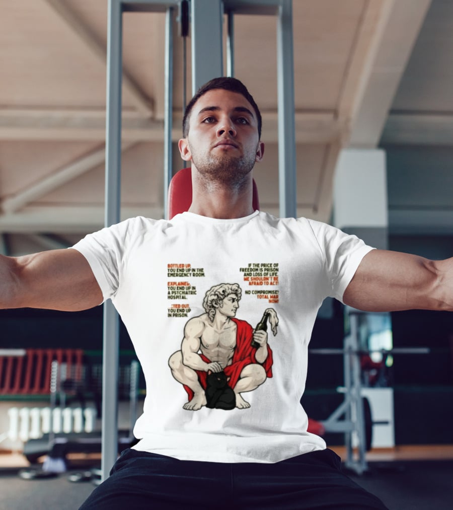 David Statue Bottled Up Freedom Total War No Compromise Now T-Shirt