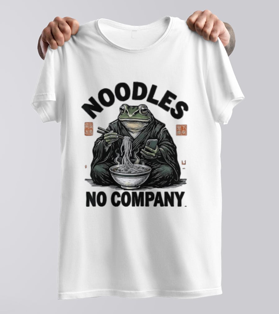 Noodles No Company Frog Eating Ramen Japanese T-Shirt