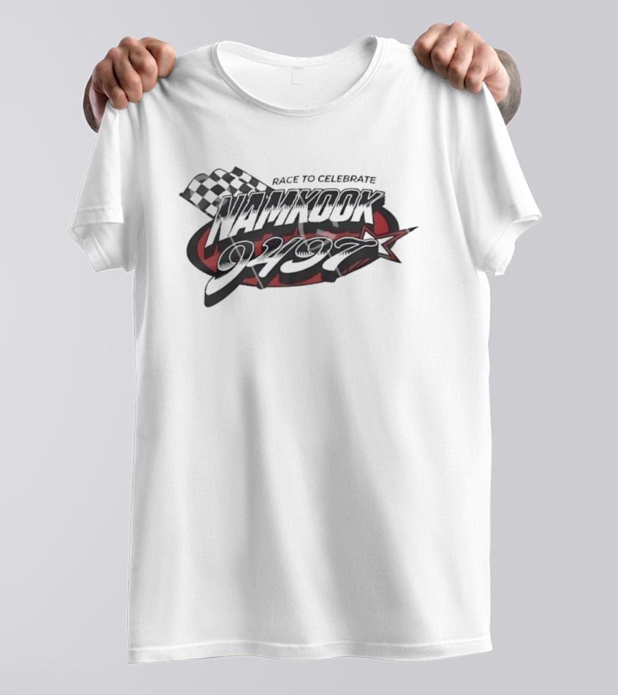 Race To Celebrate Namkook 9497 K Pop BTS Checkered Flag Star T-Shirt