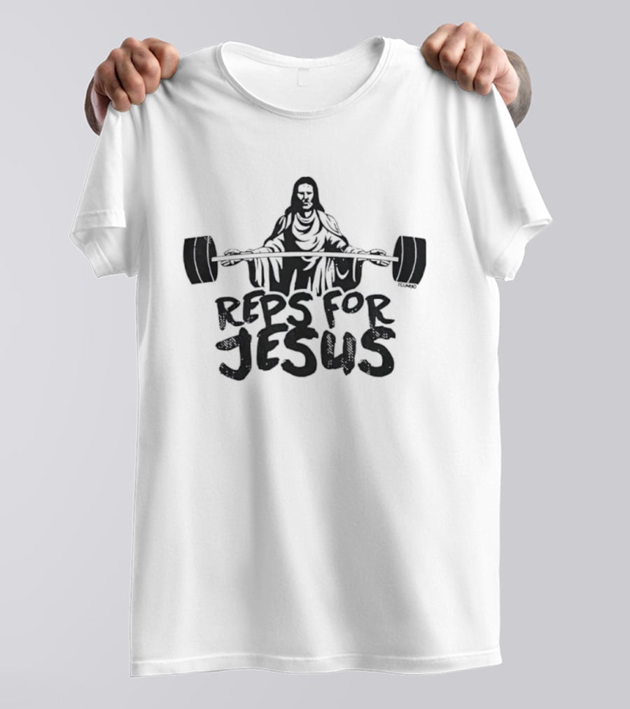 Reps For Jesus Weightlifting Gym Fitness Motivational Workout T-Shirt