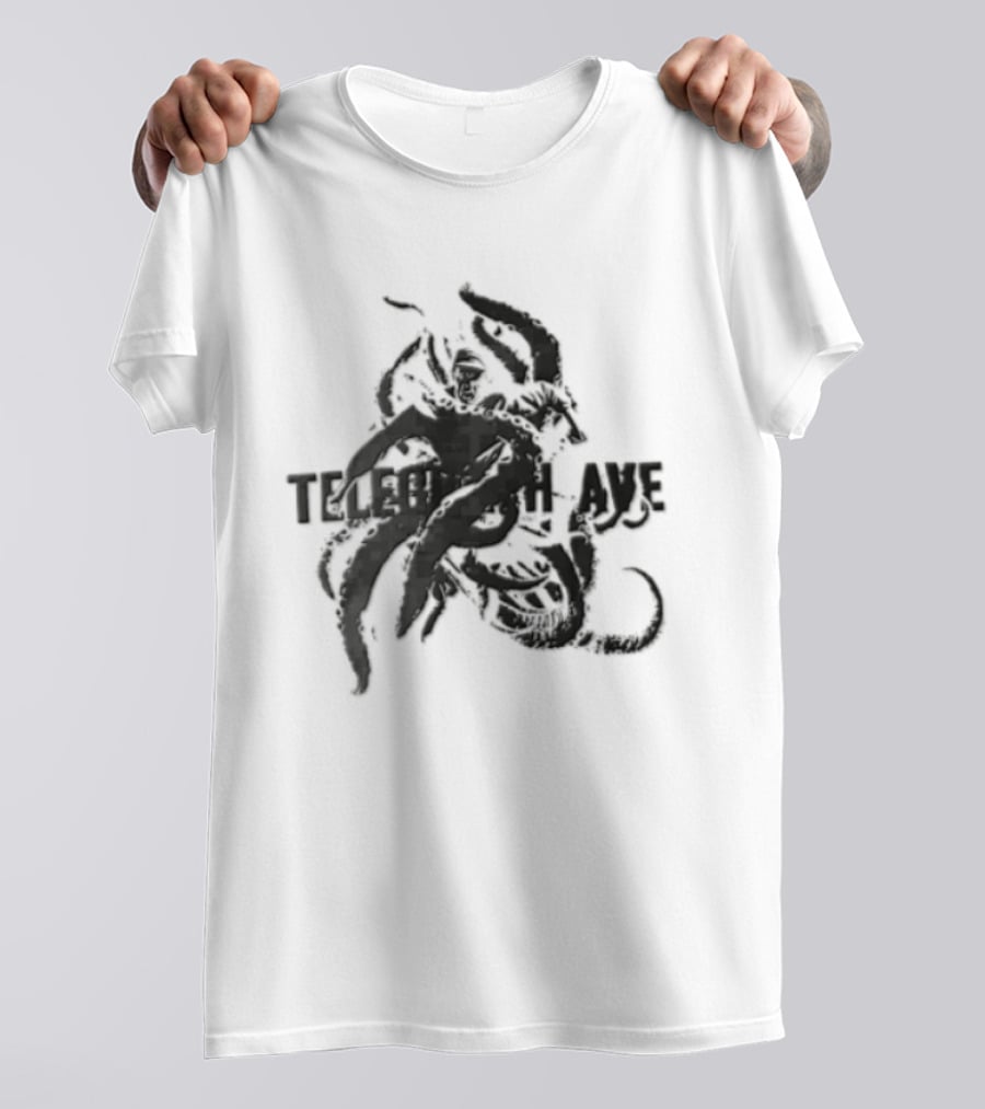 Telegraph Ave Giant Octopus Attacking Sailor Halftone T-Shirt