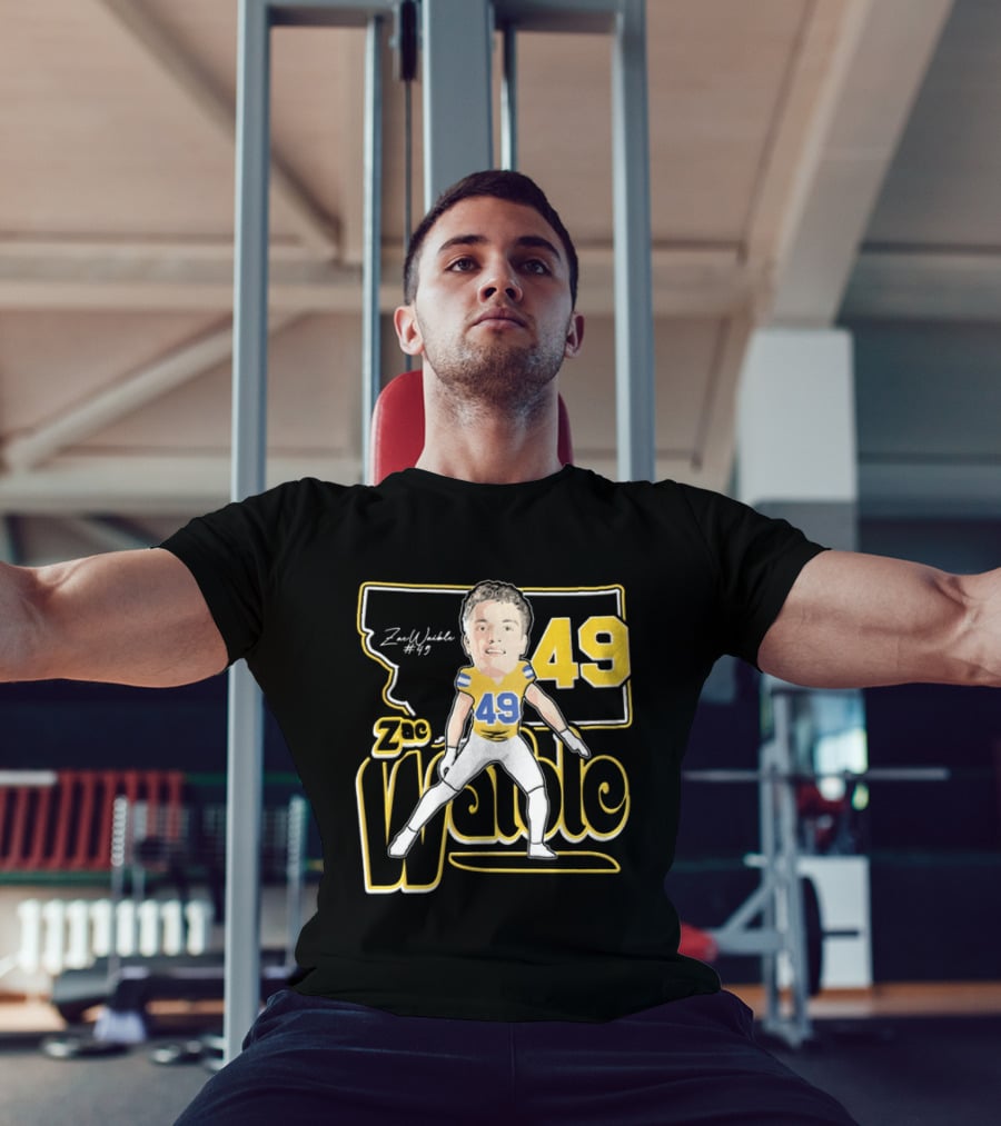 Zac Waible 49 Montana State Bobcats Football Caricature T-Shirt