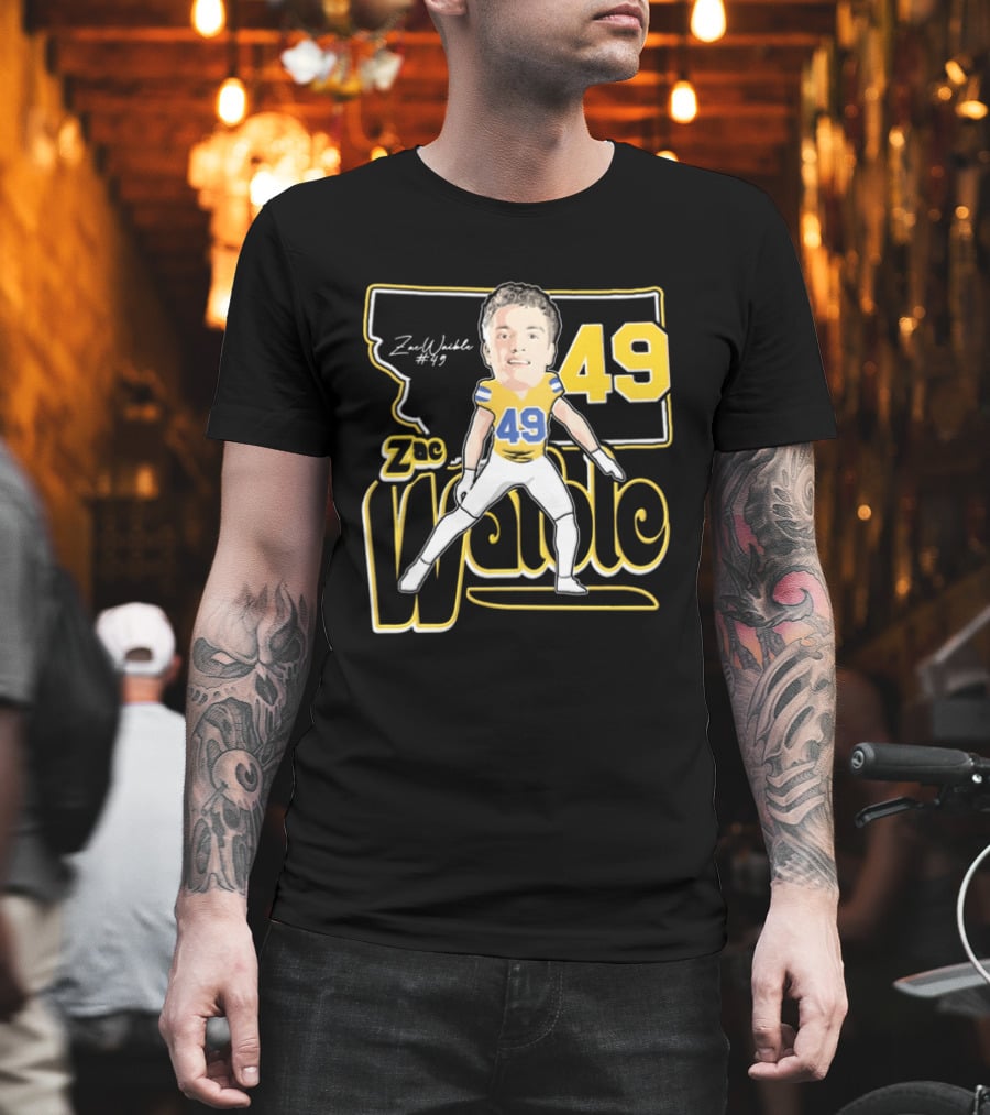 Zac Waible 49 Montana State Bobcats Football Caricature T-Shirt