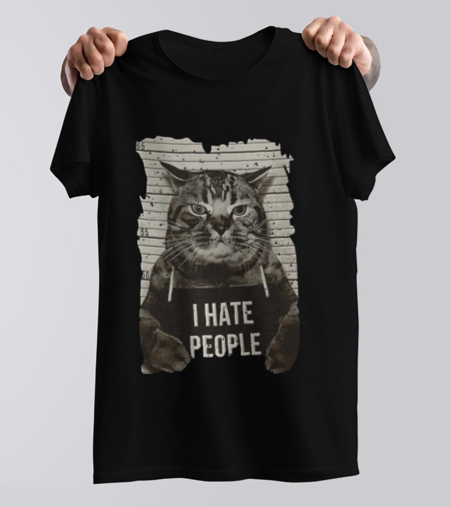 Grumpy Cat Shot I Hate People Funny Cat Meme T-Shirt