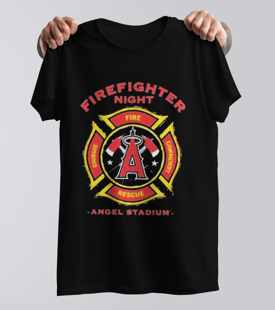 Los Angeles Angels Firefighter Night Angel Stadium Courage Commitment 2026 T-Shirt