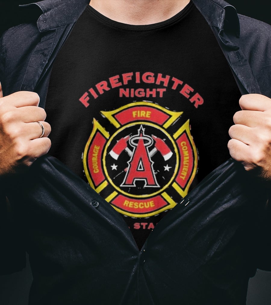 Los Angeles Angels Firefighter Night Angel Stadium Courage Commitment 2026 T-Shirt