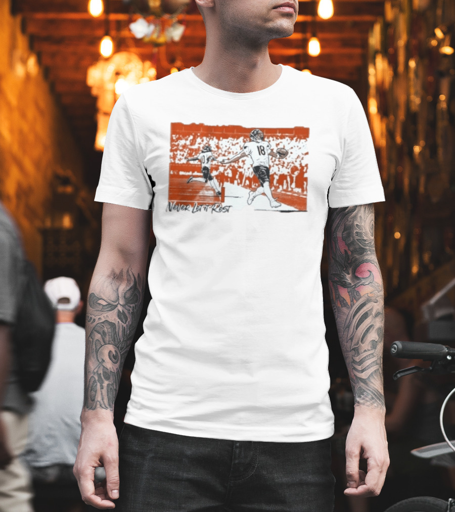 Caleb Williams Luther Burden III Never Let It Rest Chicago Bears Football T-Shirt