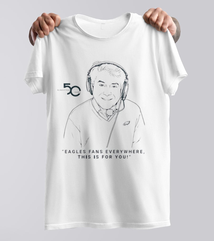 Merrill Reese 50 Years Eagles Fans Everywhere Celebration T-Shirt