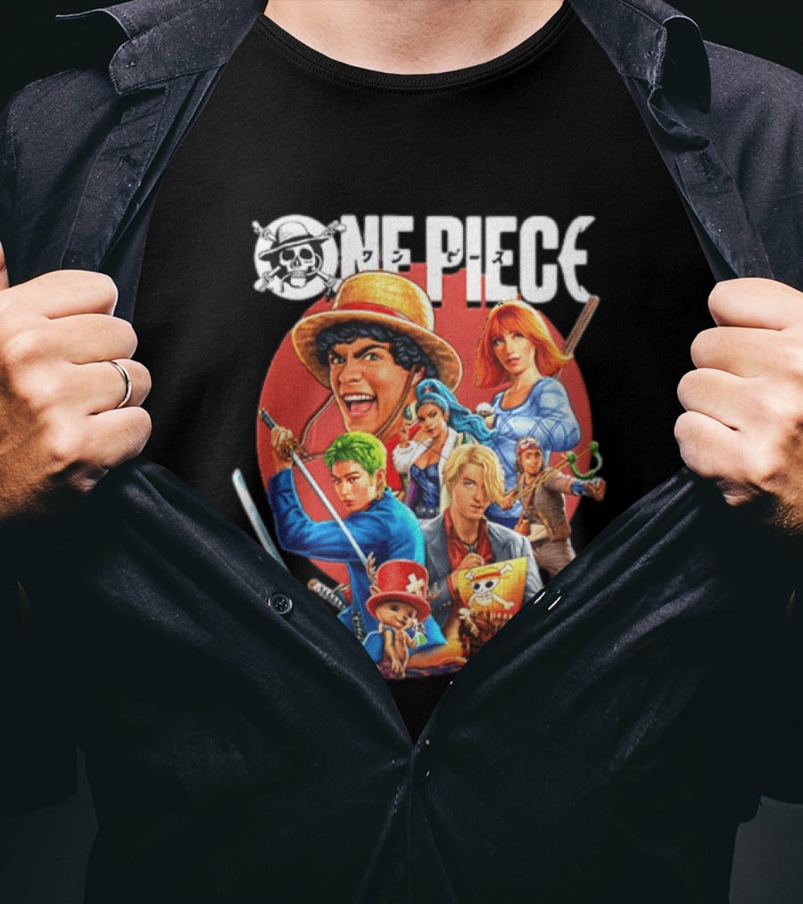 One Piece Anime 2026 Characters With Straw Hat Pirates Crew T-Shirt