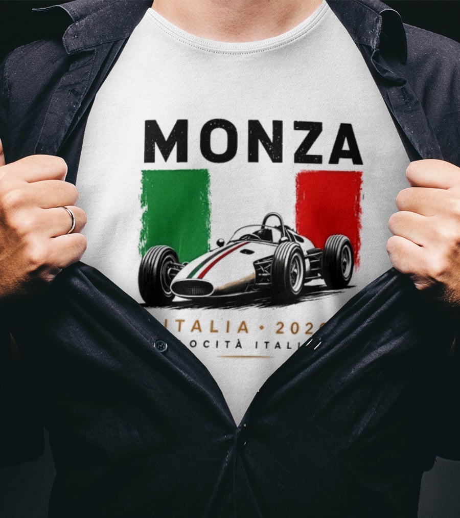 Monza Italia 2026 Velocita Italiana Formula 1 Racing Italian Flag T-Shirt