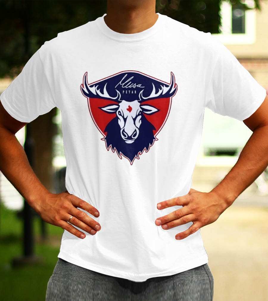 Musa Petar Moose Shield Animal Crest T-Shirt