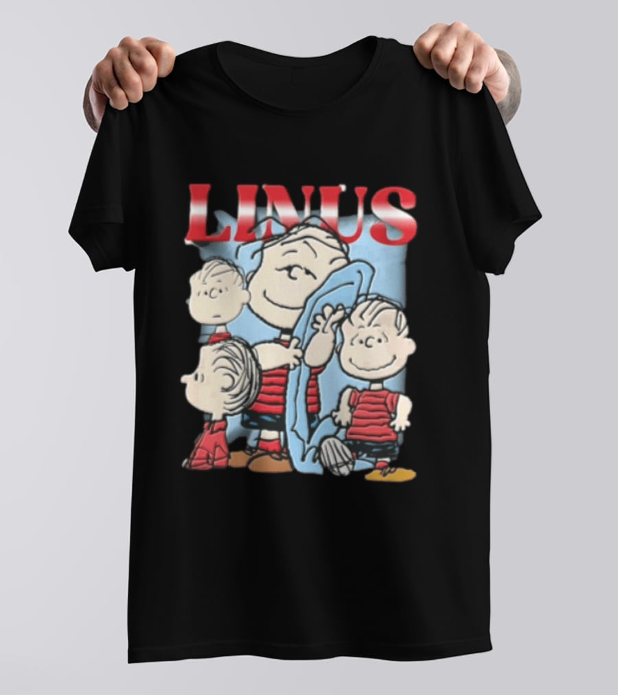Peanuts Linus Holding Blue Blanket Bootleg Sparkle 2020 Collage T-Shirt
