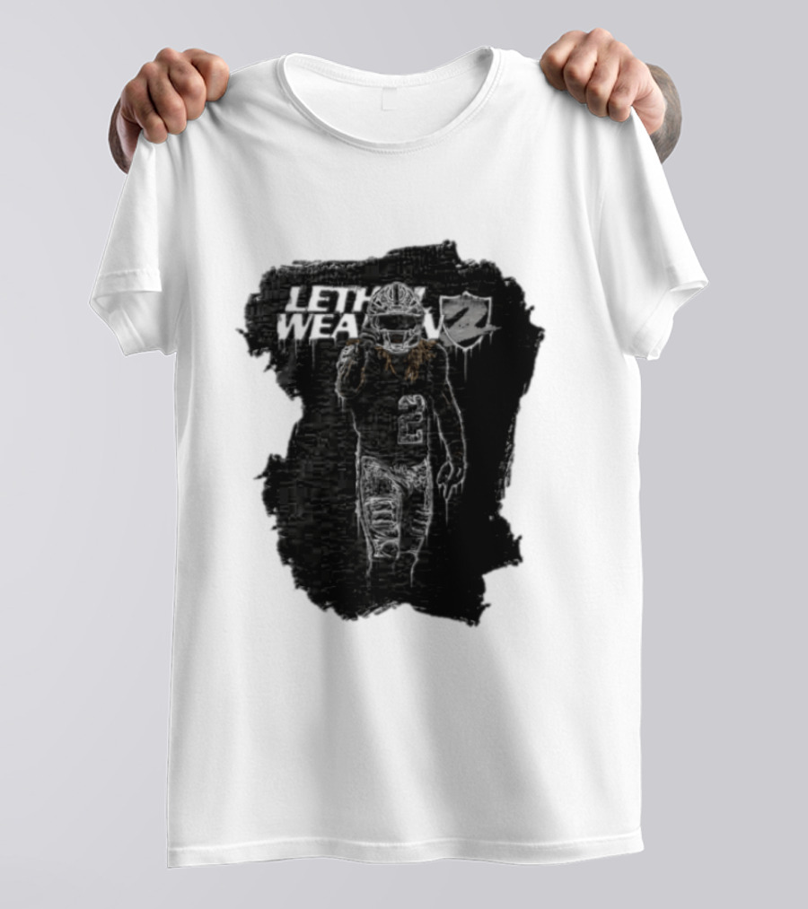 Las Vegas Raiders Davante Adams Lethal Weapon 17 Silver And Black Football T-Shirt