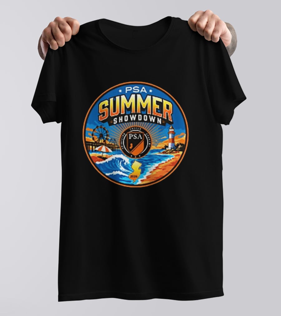 PSA Summer Showdown 2026 New Jersey Beach Festival Lighthouse And Ferris Wheel Event T-Shirt