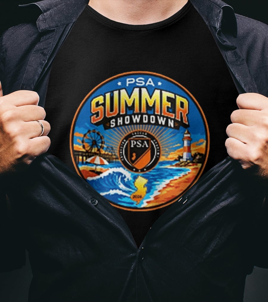PSA Summer Showdown 2026 New Jersey Beach Festival Lighthouse And Ferris Wheel Event T-Shirt