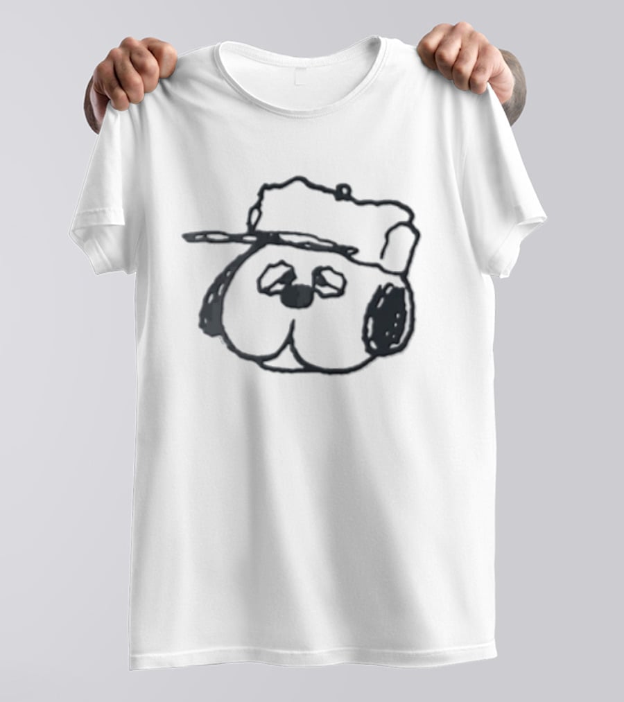 Peanuts Olaf Cartoon Droopy Dog Head Cap T-Shirt