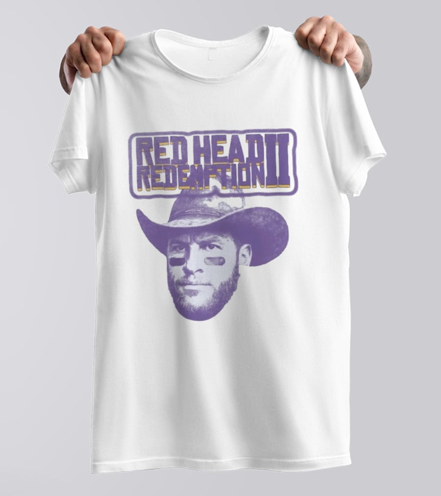 Carson Wentz Red Head Redemption II Cowboy Hat Face Paint T-Shirt
