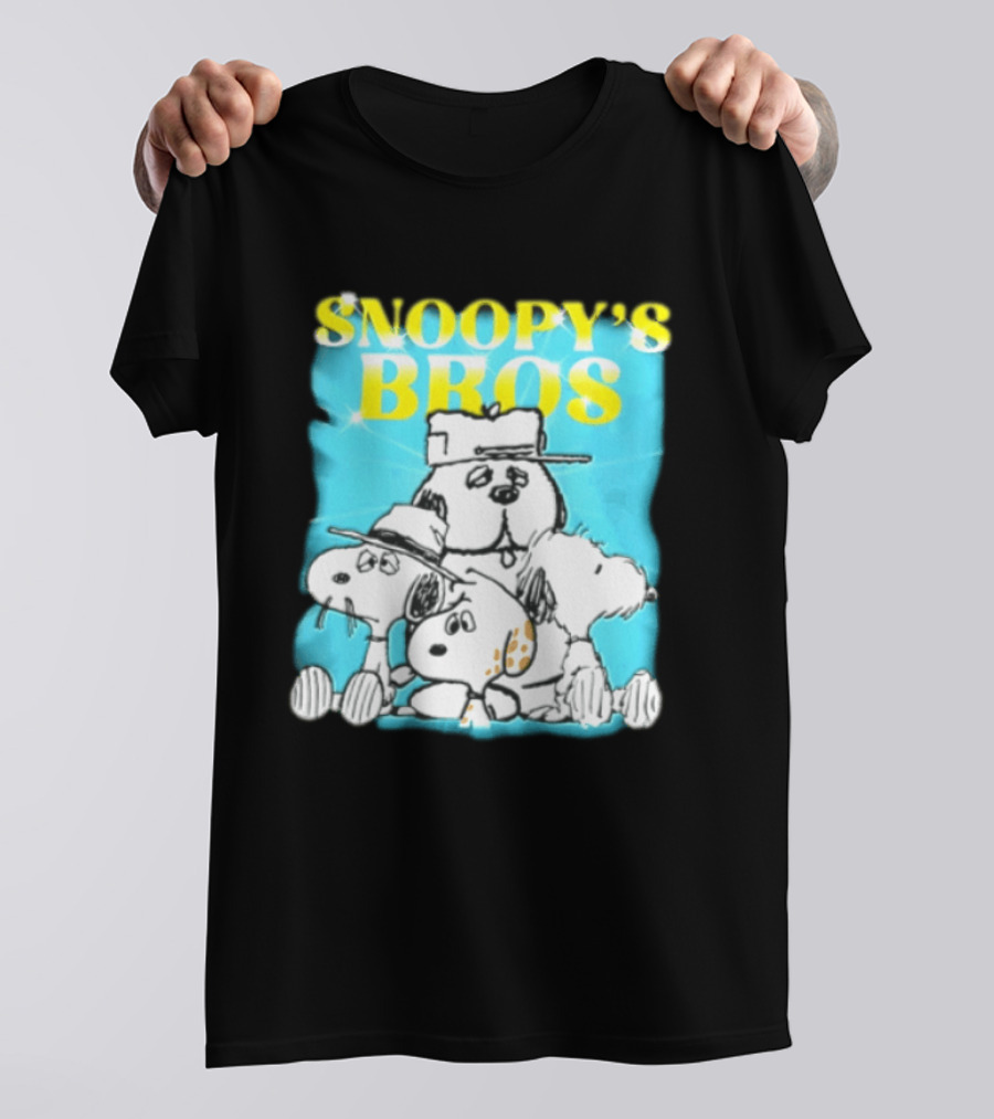Snoopys Bros Cartoon Dogs Sparkles Blue Bootleg T-Shirt