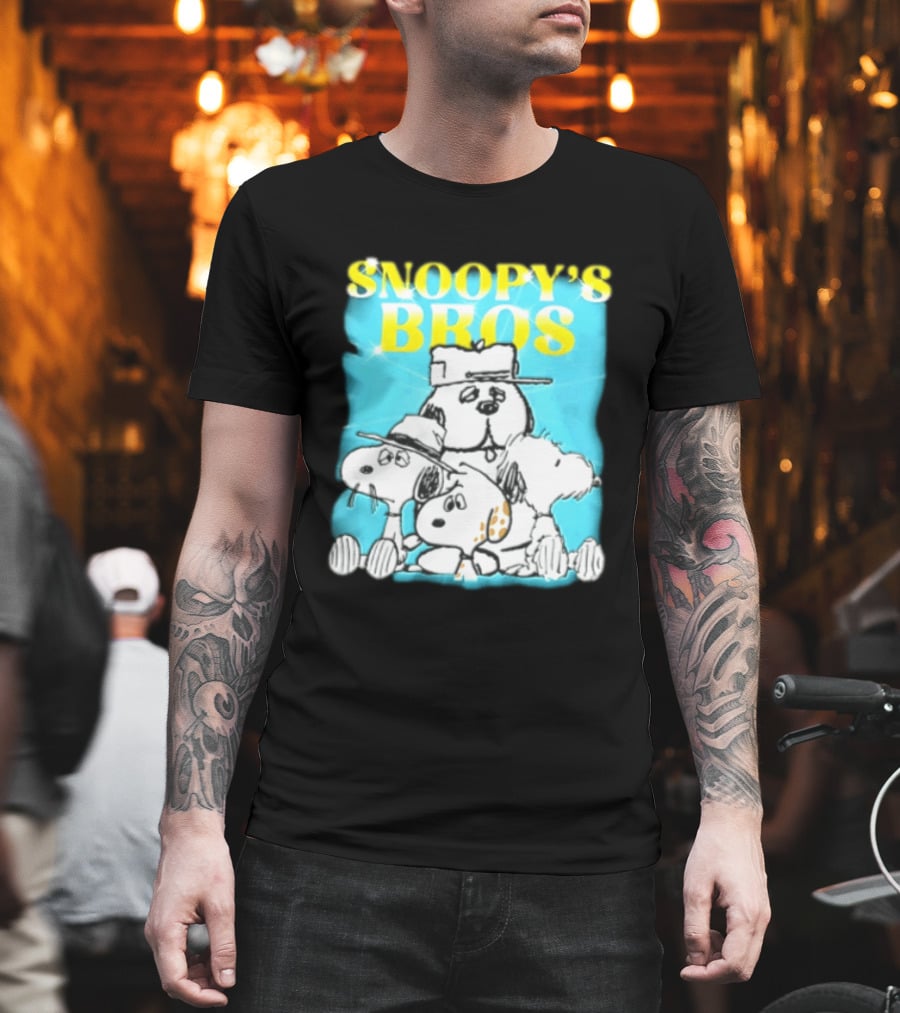Snoopys Bros Cartoon Dogs Sparkles Blue Bootleg T-Shirt