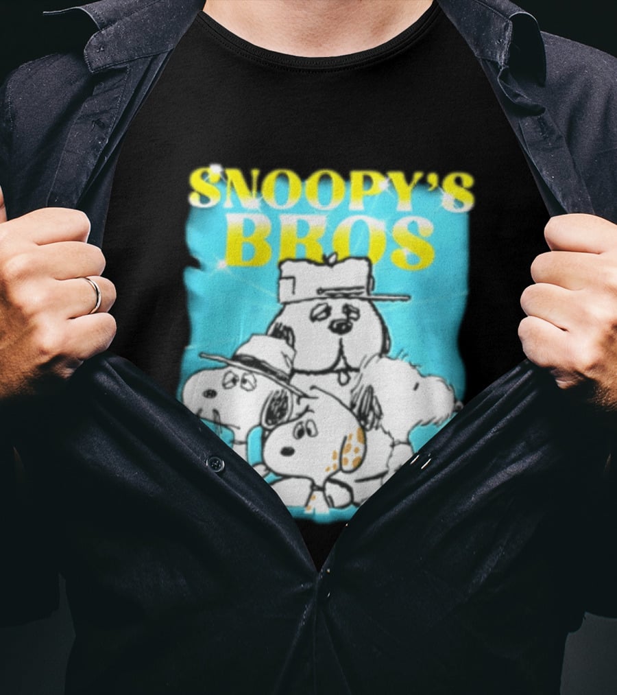 Snoopys Bros Cartoon Dogs Sparkles Blue Bootleg T-Shirt