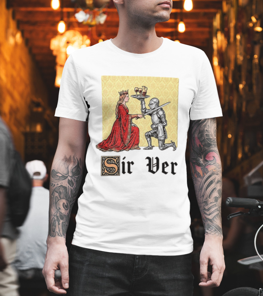 Sir Ver Knight Serving Wine To Queen Medieval Fantasy T-Shirt