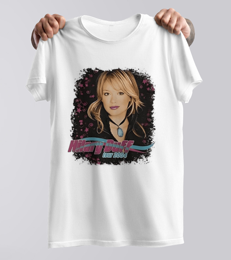 Hilary Duff Tour 2004 Y2K Pop Star Music Fashion T-Shirt