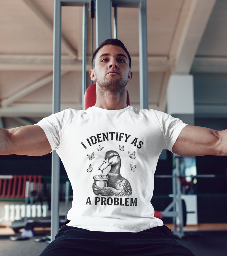 I Identify As A Problem Duck With Butterflies T-Shirt