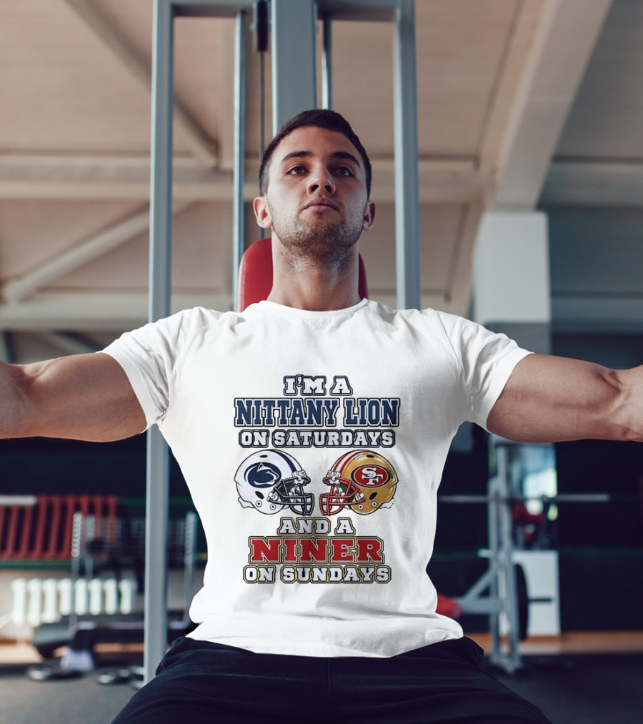 I'm A Nittany Lion On Saturdays And A Niner On Sundays Football Helmets T-Shirt