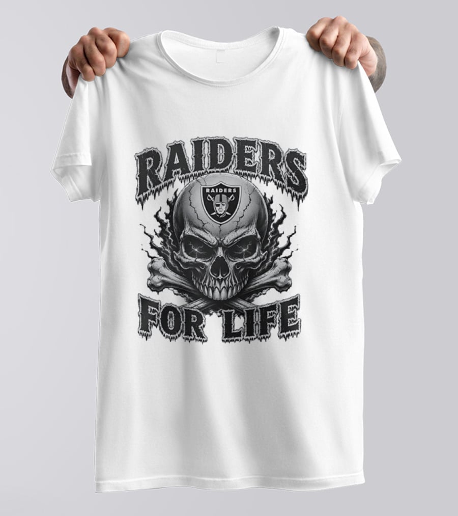 Las Vegas Raiders Skull Raiders For Life T-Shirt