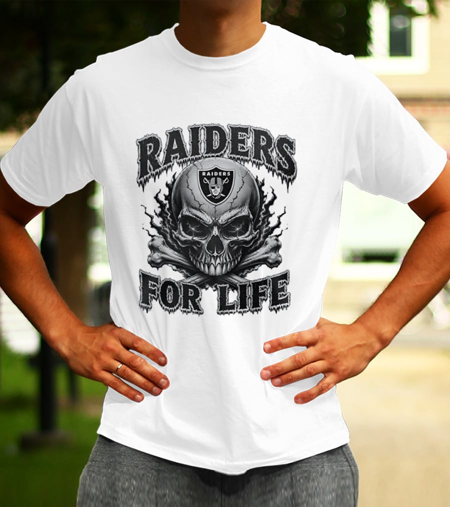 Las Vegas Raiders Skull Raiders For Life T-Shirt