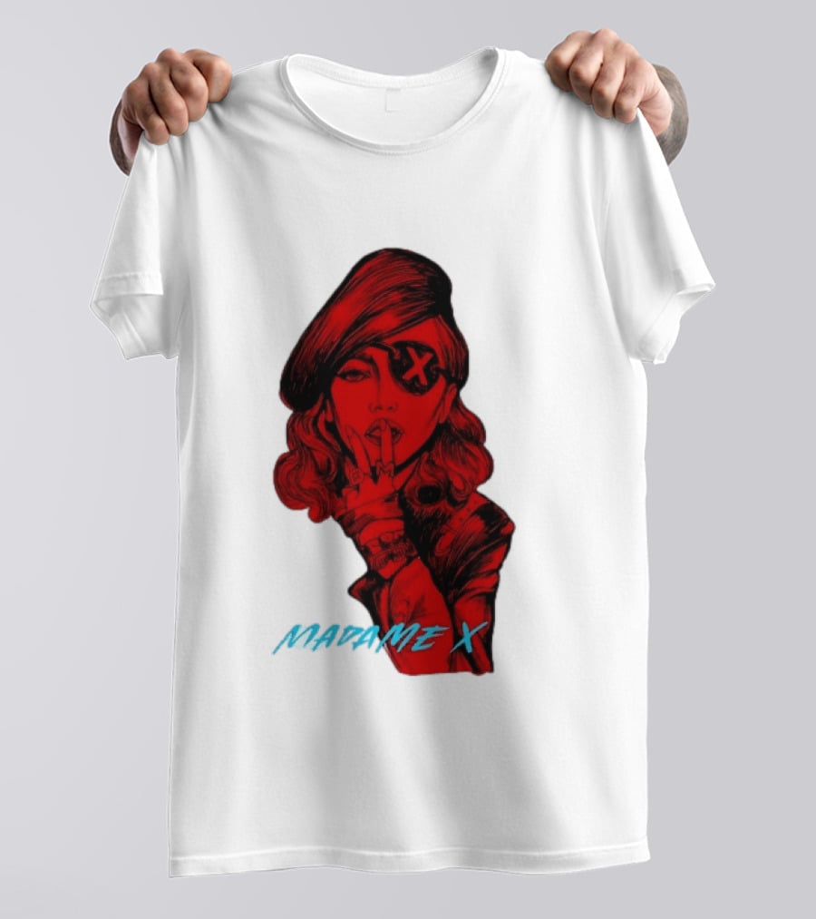Madonna Madame X Beret Eye Patch Pop Music T-Shirt