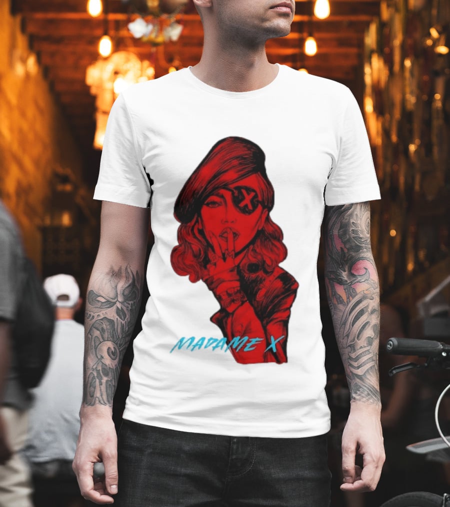 Madonna Madame X Beret Eye Patch Pop Music T-Shirt