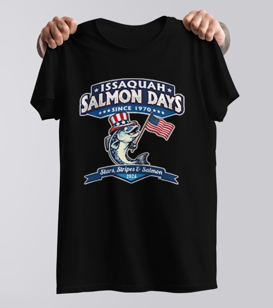 Issaquah Salmon Days 2026 Stars Stripes & Salmon Since 1970 Event T-Shirt