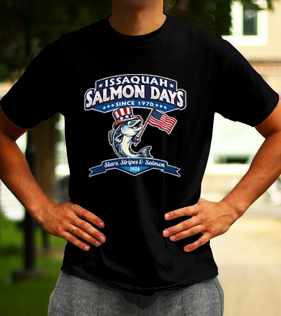 Issaquah Salmon Days 2026 Stars Stripes & Salmon Since 1970 Event T-Shirt