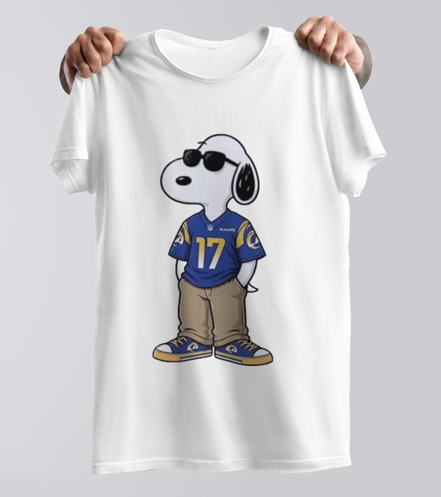 Los Angeles Rams Peanuts Snoopy Cool Style Collaboration Start Of The Season T-Shirt