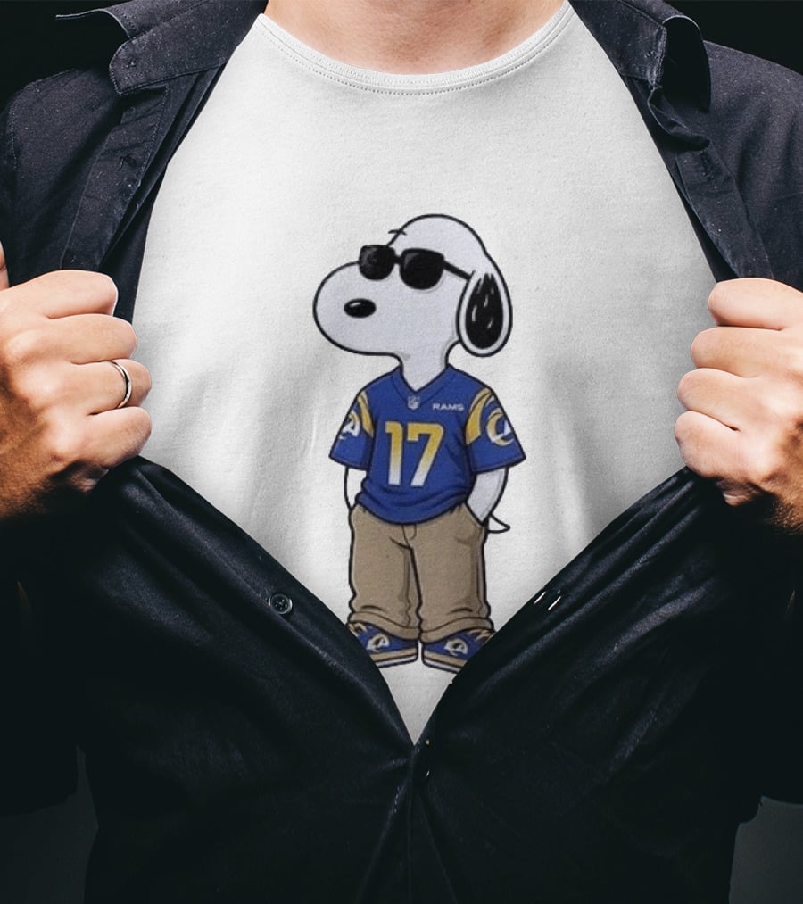 Los Angeles Rams Peanuts Snoopy Cool Style Collaboration Start Of The Season T-Shirt