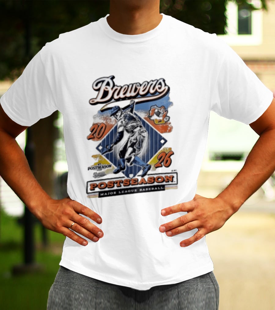 Brewers 2026 Postseason Major League Baseball Players Fielding T-Shirt