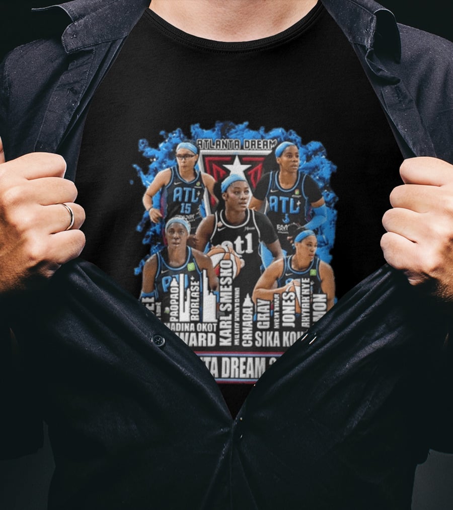 Atlanta Dream 2026 WNBA Basketball Reese Popadiak Rori Howard Sika Kone Hillmon T-Shirt