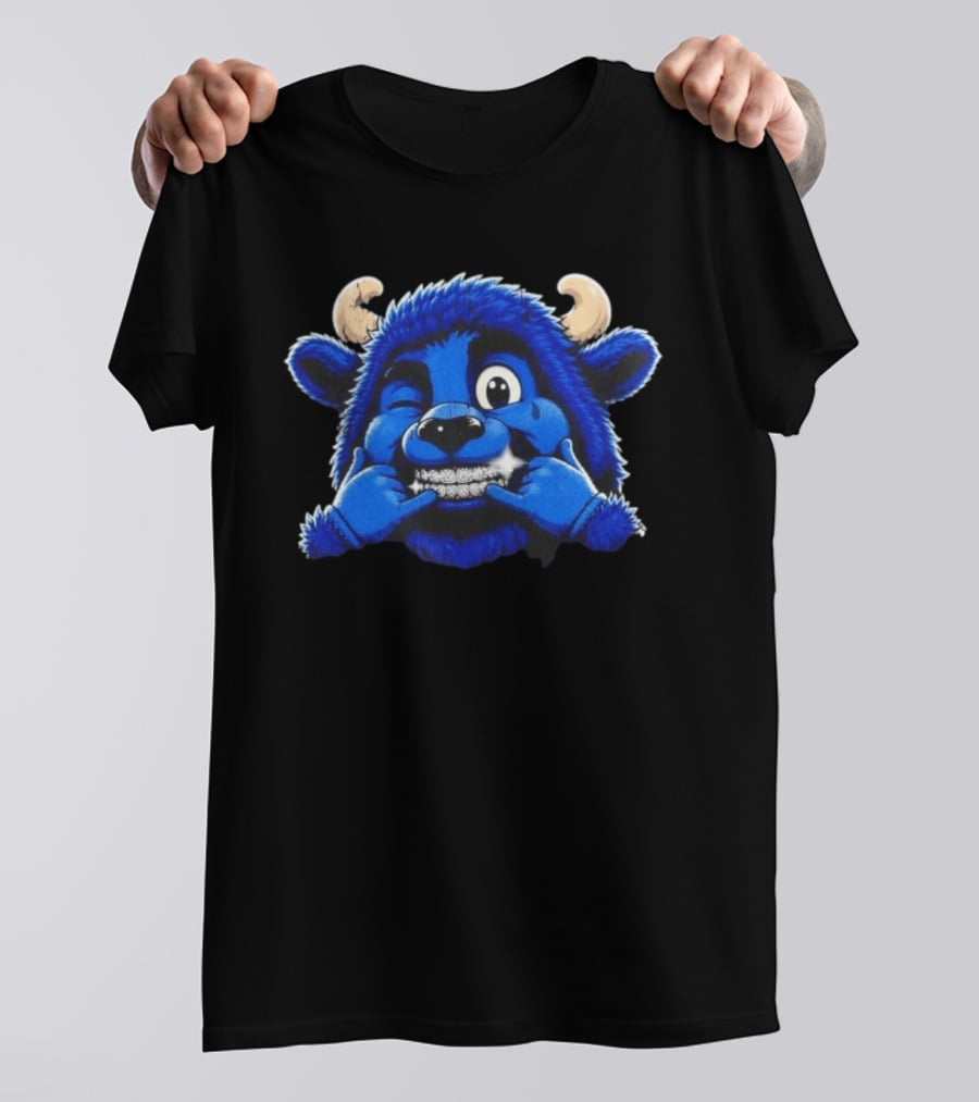 Buffalo Bills Billy Thuggin Character With Blue Buffalo Mascot And Braces T-Shirt