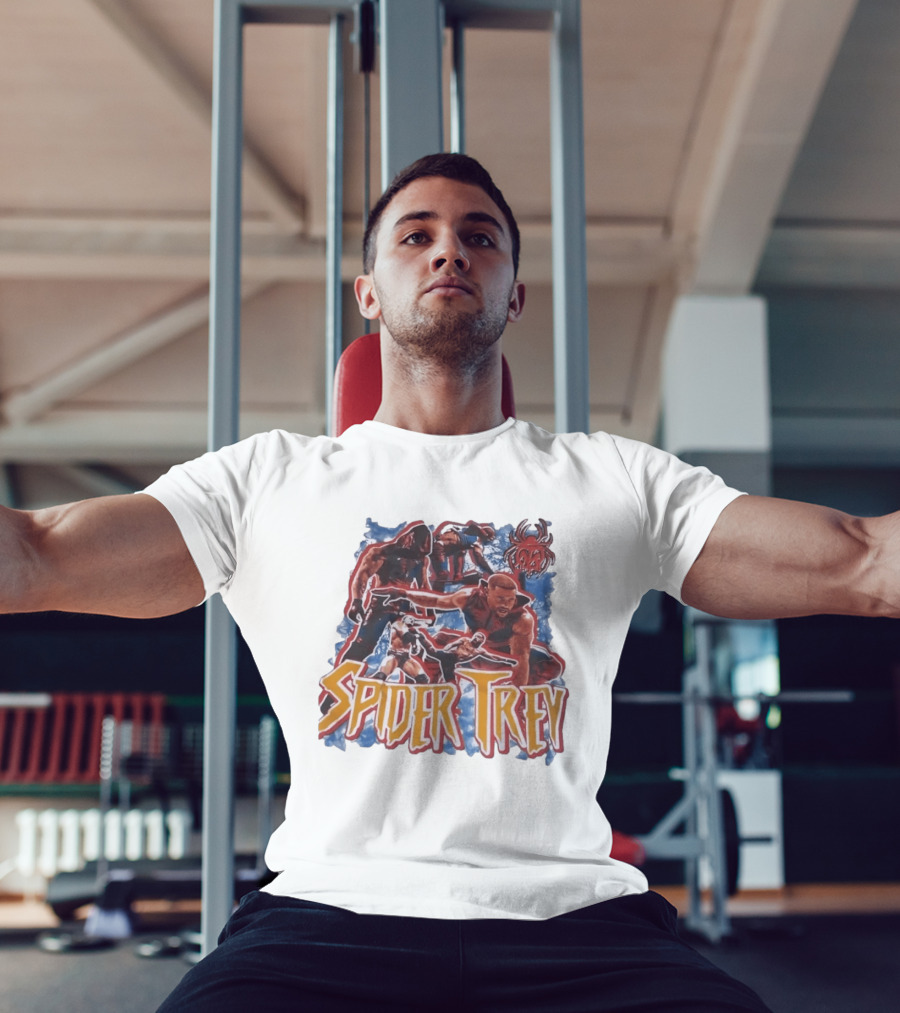 Spider Trey Wrestling Wrestler Sports Action Montage T-Shirt