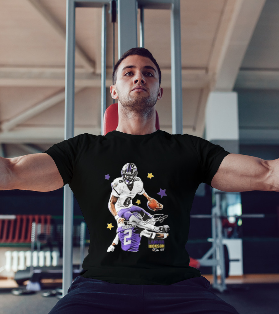 Lamar Jackson Baltimore Ravens Stars Rodgers 2 NFL T-Shirt