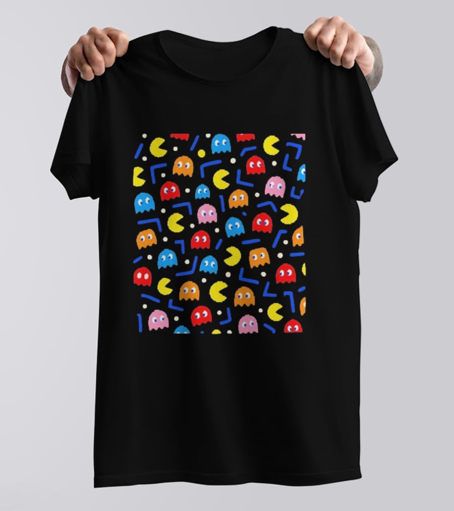 Pac Man Arcade Video Game Ghosts And Dots T-Shirt