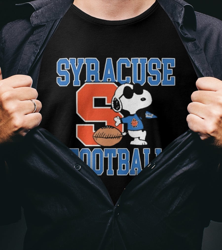 Snoopy Syracuse Football Let's Go Orange Fan Gear T-Shirt